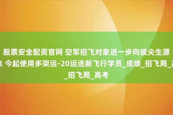 股票安全配资官网 空军招飞对象进一步向拔尖生源聚焦 今起使用多架运-20运送新飞行学员_成绩_招飞局_高考